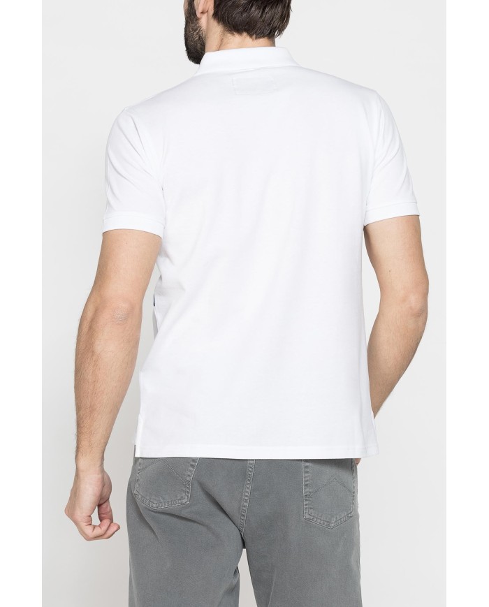 POLO MANICA CORTA IN PIQUET DI COTONE CON INSERTI BLOCK COLOR