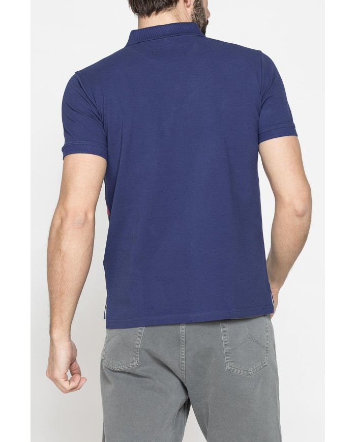POLO MANICA CORTA IN PIQUET DI COTONE CON INSERTI BLOCK COLOR