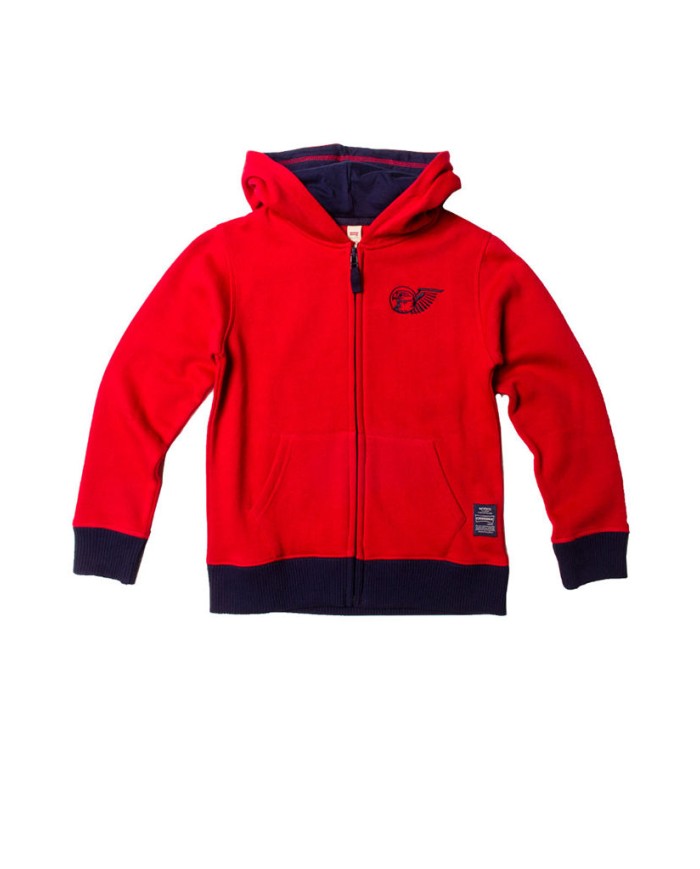 FELPA BIMBO PESANTE CON CAPPUCCIO E ZIP