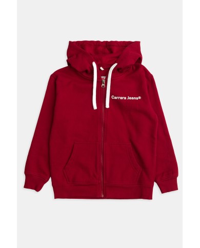 FELPA BIMBO PESANTE CON CAPPUCCIO E ZIP