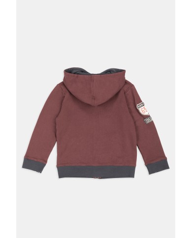FELPA BIMBO PESANTE CON CAPPUCCIO E ZIP