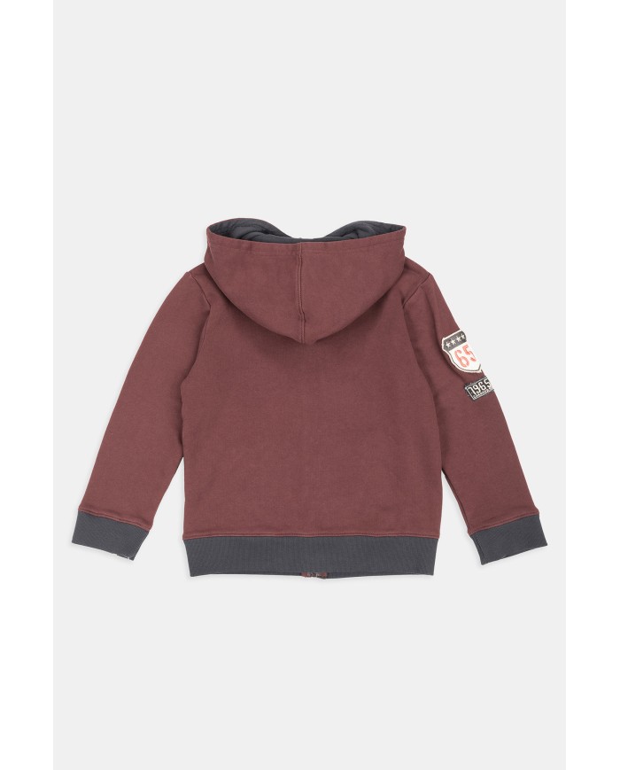 FELPA BIMBO PESANTE CON CAPPUCCIO E ZIP