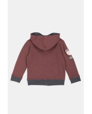 FELPA BIMBO PESANTE CON CAPPUCCIO E ZIP