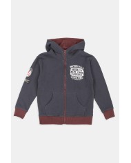 FELPA BIMBO PESANTE CON CAPPUCCIO E ZIP