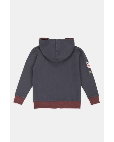 FELPA BIMBO PESANTE CON CAPPUCCIO E ZIP