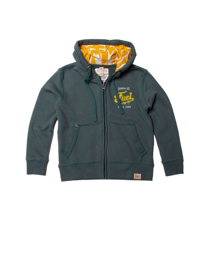 FELPA BIMBO PESANTE CON CAPPUCCIO E ZIP