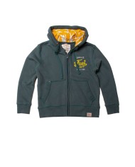 FELPA BIMBO PESANTE CON CAPPUCCIO E ZIP