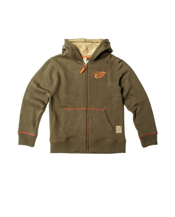 FELPA BIMBO PESANTE CON CAPPUCCIO E ZIP