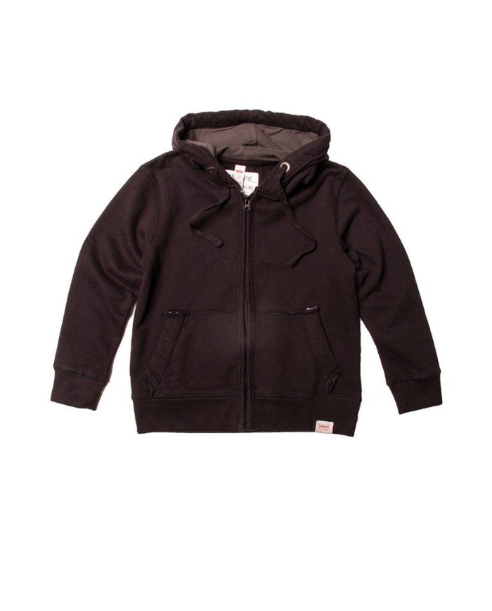 FELPA BIMBO PESANTE CON CAPPUCCIO E ZIP