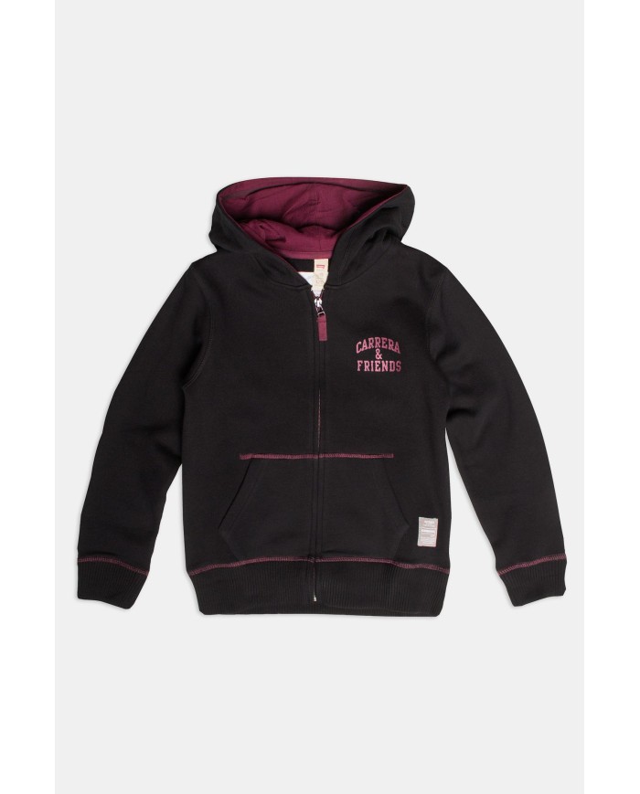 FELPA BIMBO PESANTE CON CAPPUCCIO E ZIP