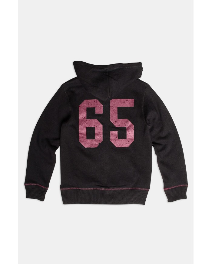 FELPA BIMBO PESANTE CON CAPPUCCIO E ZIP