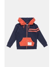 FELPA BIMBO PESANTE CON CAPPUCCIO E ZIP