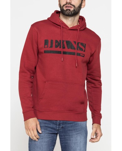 FELPA CHIUSA CON CAPPUCCIO E STAMPA GRAFICA