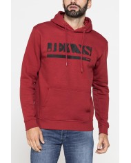 FELPA CHIUSA CON CAPPUCCIO E STAMPA GRAFICA