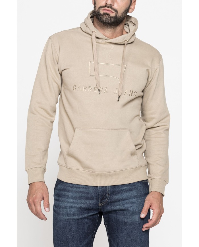 FELPA CHIUSA CON CAPPUCCIO E STAMPA GRAFICA