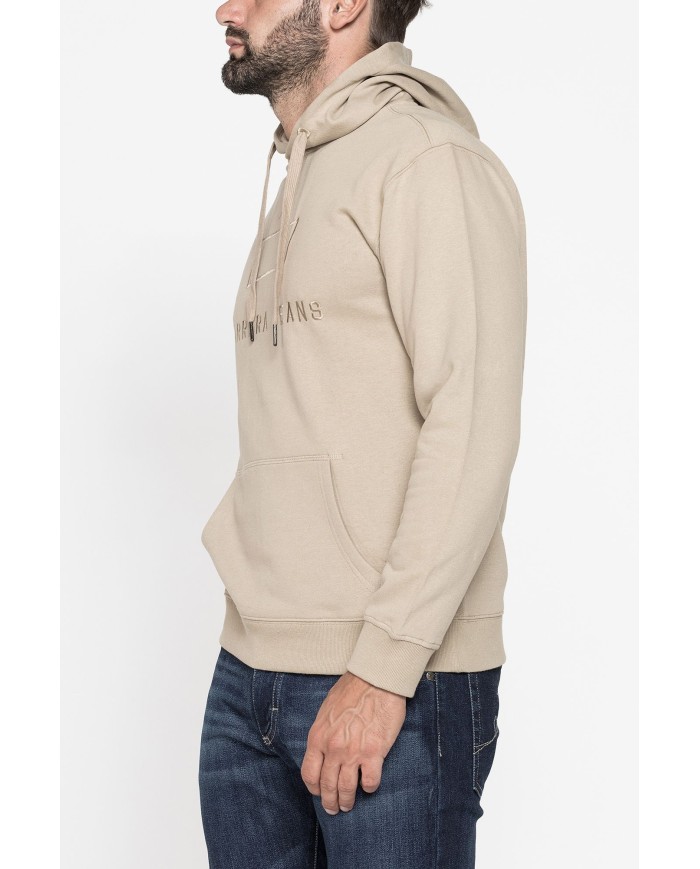 FELPA CHIUSA CON CAPPUCCIO E STAMPA GRAFICA