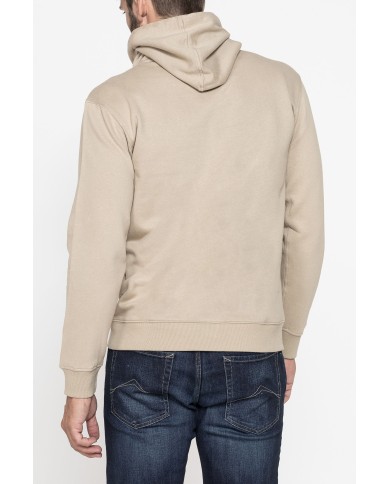 FELPA CHIUSA CON CAPPUCCIO E STAMPA GRAFICA