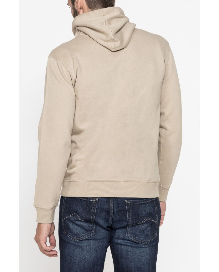 FELPA CHIUSA CON CAPPUCCIO E STAMPA GRAFICA