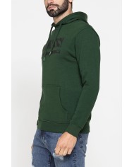 FELPA CHIUSA CON CAPPUCCIO E STAMPA GRAFICA