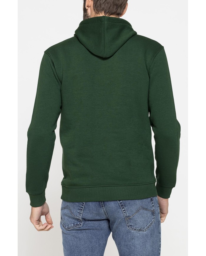 FELPA CHIUSA CON CAPPUCCIO E STAMPA GRAFICA