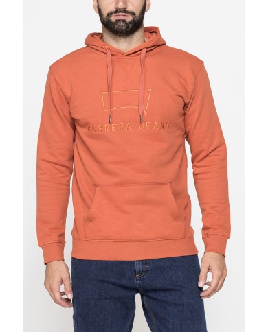 FELPA CHIUSA CON CAPPUCCIO E STAMPA GRAFICA