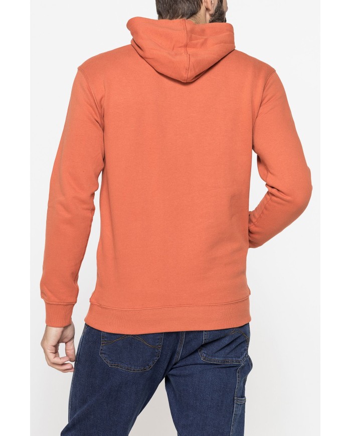 FELPA CHIUSA CON CAPPUCCIO E STAMPA GRAFICA