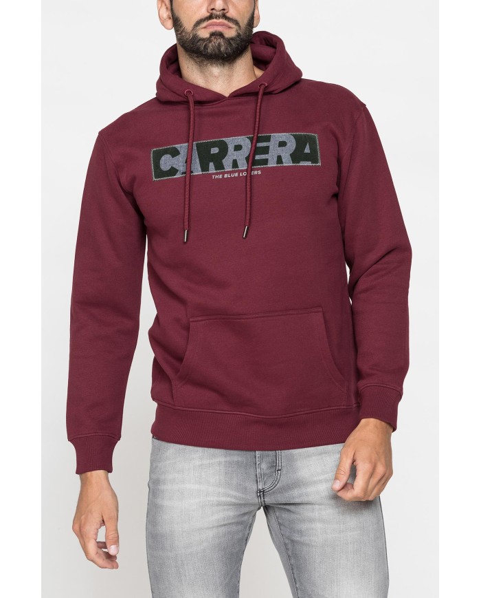 FELPA CHIUSA CON CAPPUCCIO E STAMPA GRAFICA