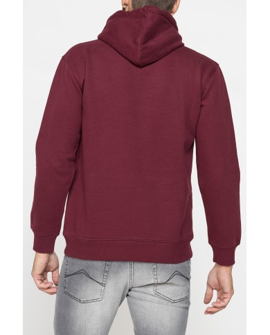 FELPA CHIUSA CON CAPPUCCIO E STAMPA GRAFICA