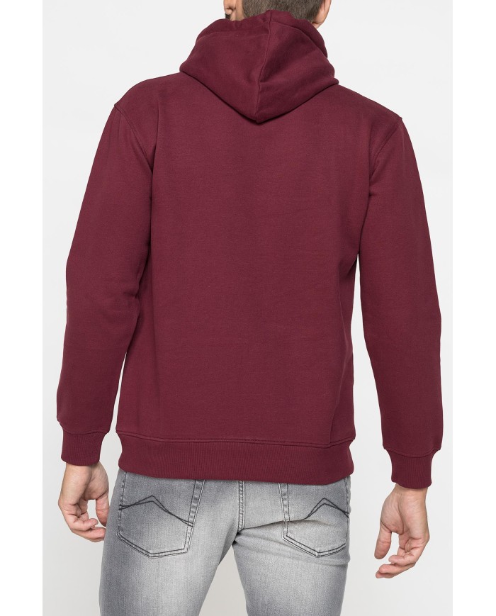 FELPA CHIUSA CON CAPPUCCIO E STAMPA GRAFICA