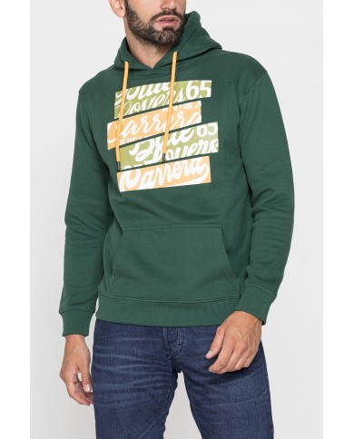 FELPA CHIUSA CON CAPPUCCIO E STAMPA GRAFICA