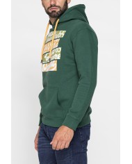 FELPA CHIUSA CON CAPPUCCIO E STAMPA GRAFICA