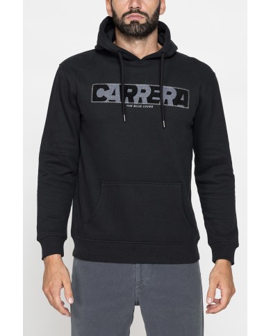 FELPA CHIUSA CON CAPPUCCIO E STAMPA GRAFICA