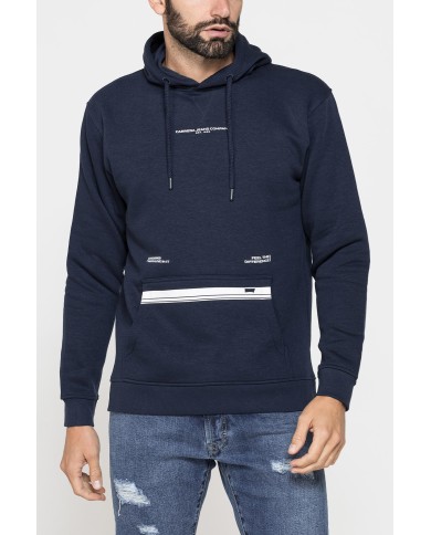 FELPA CHIUSA CON CAPPUCCIO E STAMPA GRAFICA