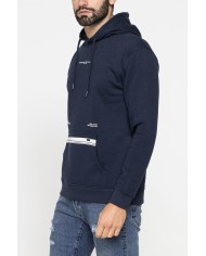 FELPA CHIUSA CON CAPPUCCIO E STAMPA GRAFICA