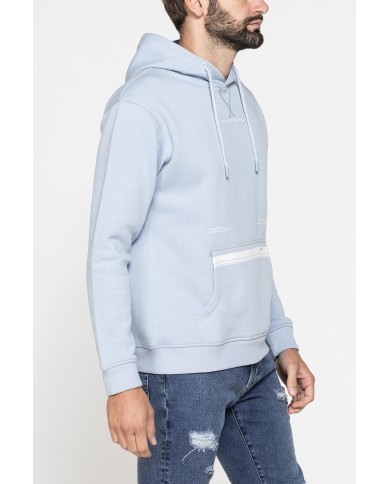 FELPA CHIUSA CON CAPPUCCIO E STAMPA GRAFICA