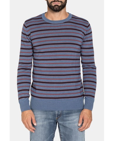 MAGLIA GIROCOLLO RIGATA MISTO LANA