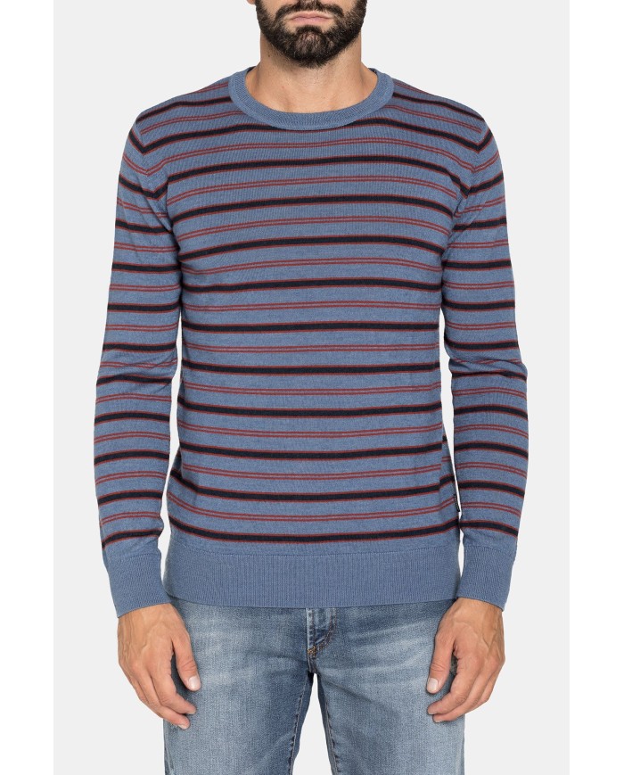 MAGLIA GIROCOLLO RIGATA MISTO LANA