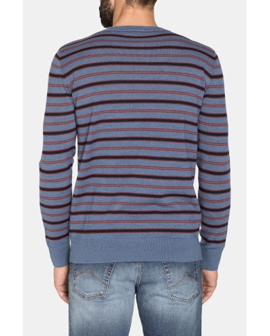 MAGLIA GIROCOLLO RIGATA MISTO LANA