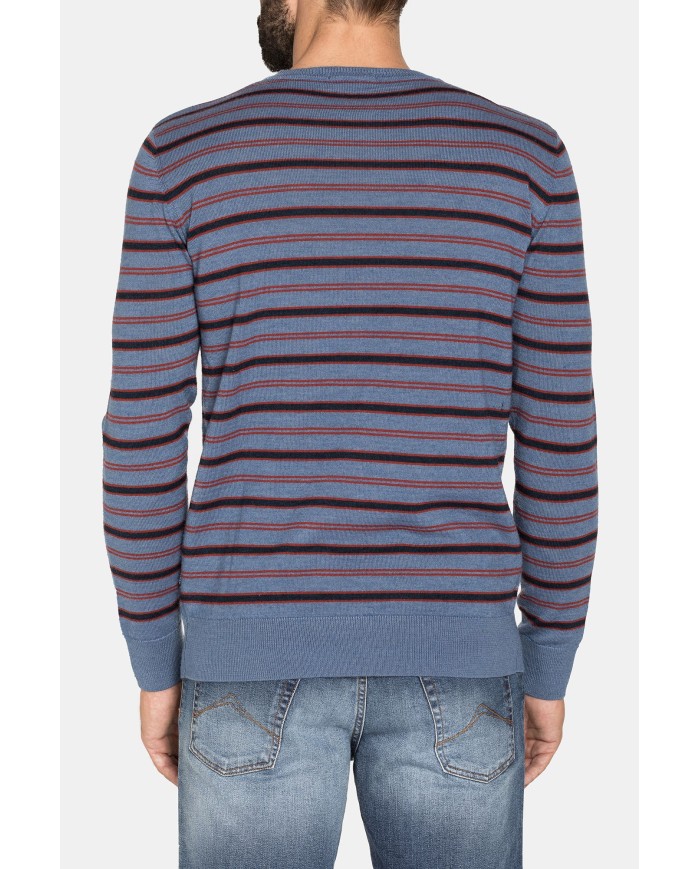 MAGLIA GIROCOLLO RIGATA MISTO LANA