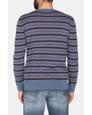 MAGLIA GIROCOLLO RIGATA MISTO LANA