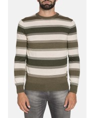 MAGLIA GIROCOLLO RIGATA MISTO LANA