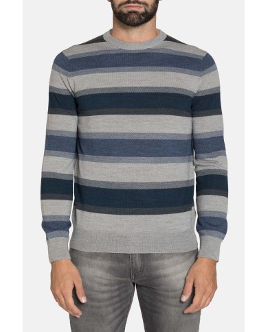 MAGLIA GIROCOLLO RIGATA MISTO LANA