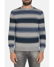 MAGLIA GIROCOLLO RIGATA MISTO LANA