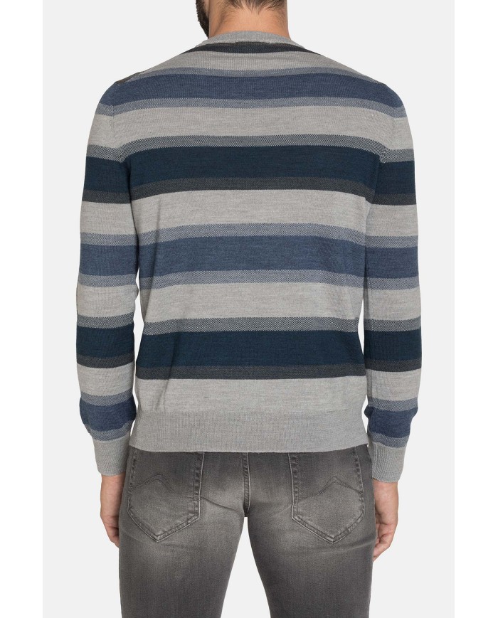 MAGLIA GIROCOLLO RIGATA MISTO LANA