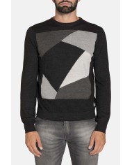 MAGLIA GIROCOLLO RIGATA MISTO LANA