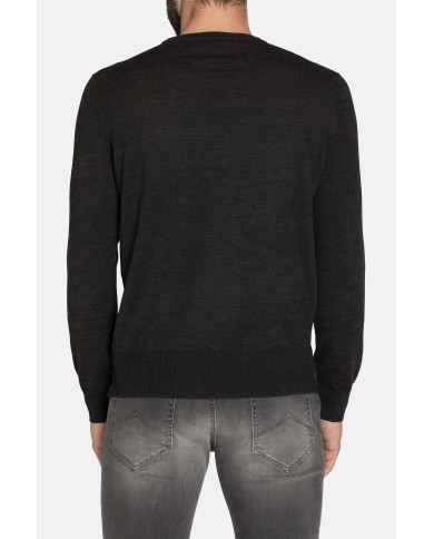 MAGLIA GIROCOLLO RIGATA MISTO LANA