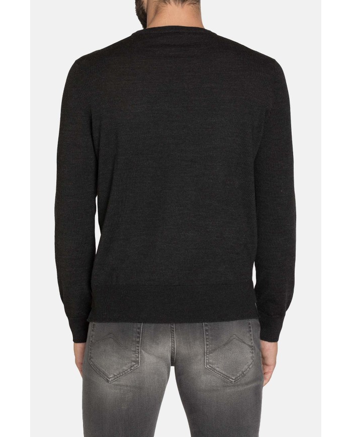 MAGLIA GIROCOLLO RIGATA MISTO LANA