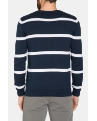 MAGLIA RIGATA GIROCOLLO IN COTONE