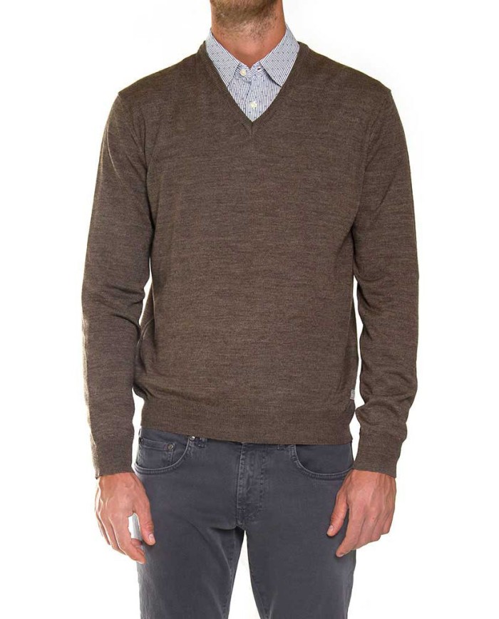 MAGLIA SCOLLO V MISTO LANA