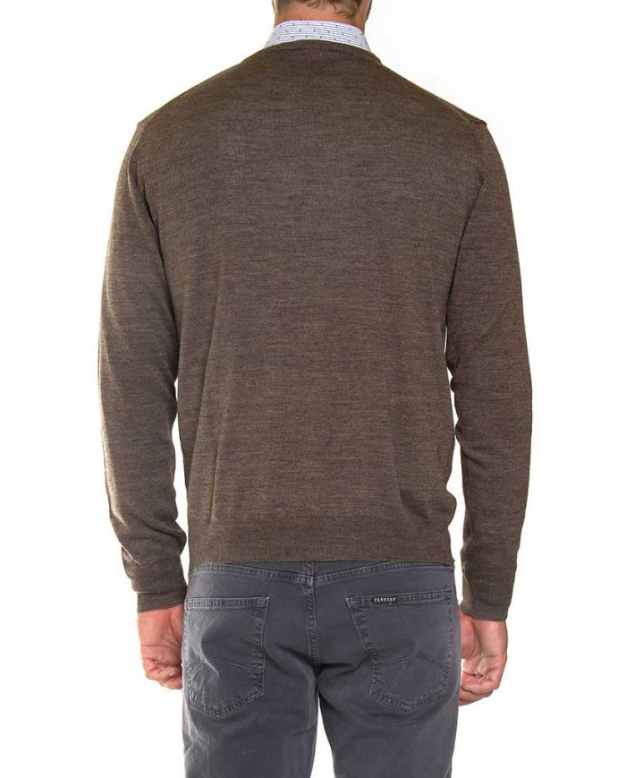 MAGLIA SCOLLO V MISTO LANA